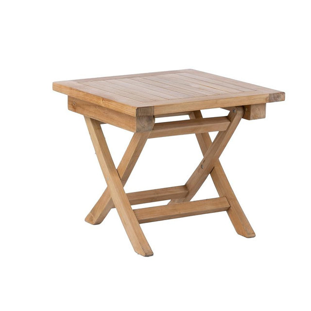 RRI Goods Teak Wood Folding 20”-Inch Outdoor Coffee Table - Perfect for Camping & Outdoor Entertaining - Ideal for Backyard, Front Porch, Balcony (Square)