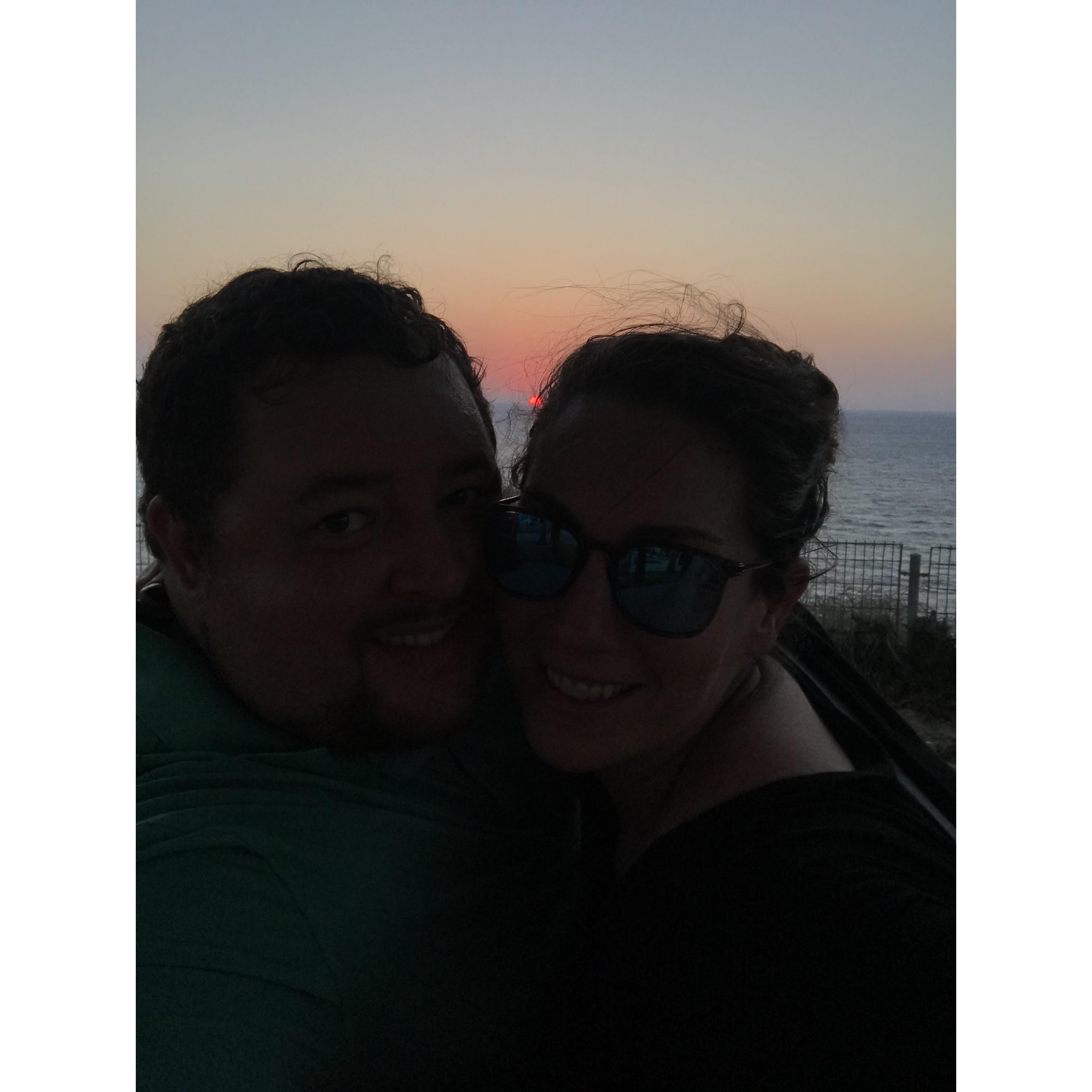 Enjoying the sunset in Netanya, Israel
