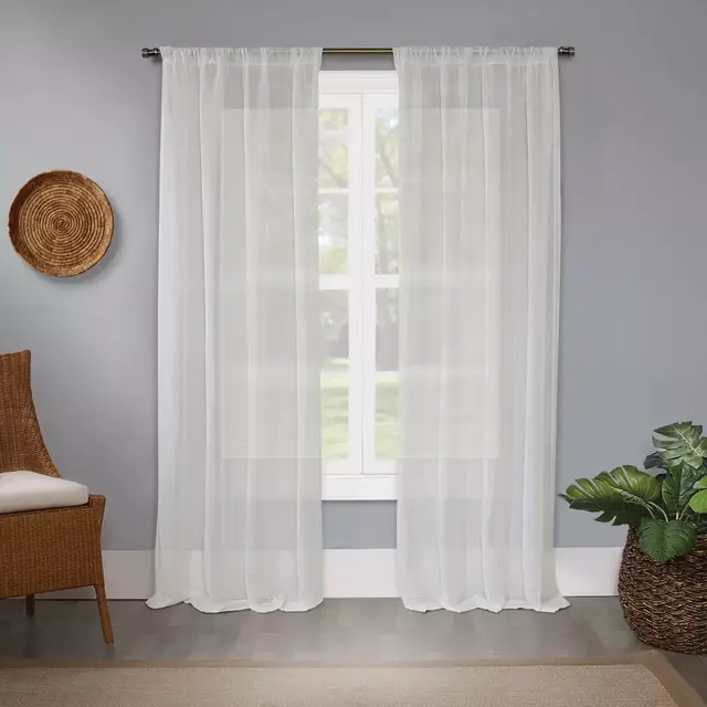 Bristol 95-Inch Rod Pocket Light Filtering Window Curtain Panel in Ivory