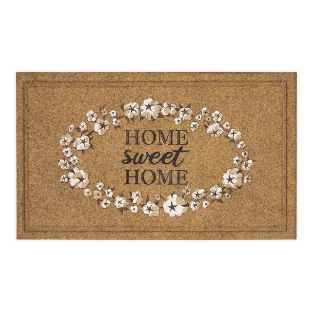 Mohawk Home® Home Sweet Home Cotton Pattern 18" x 30" Door Mat in Tan/White