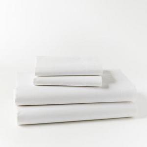 400 Thread Count Organic Cotton Percale Sheet Set, Queen, White