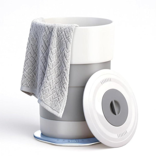 Arrocent Towel Warmer, 23L Towel Warmer Bucket with Time Setting, Auto Shut-Off, Retractable Portable, Fits Up to Two Large Towels, Bathrobes, Blankets, PJ's and More