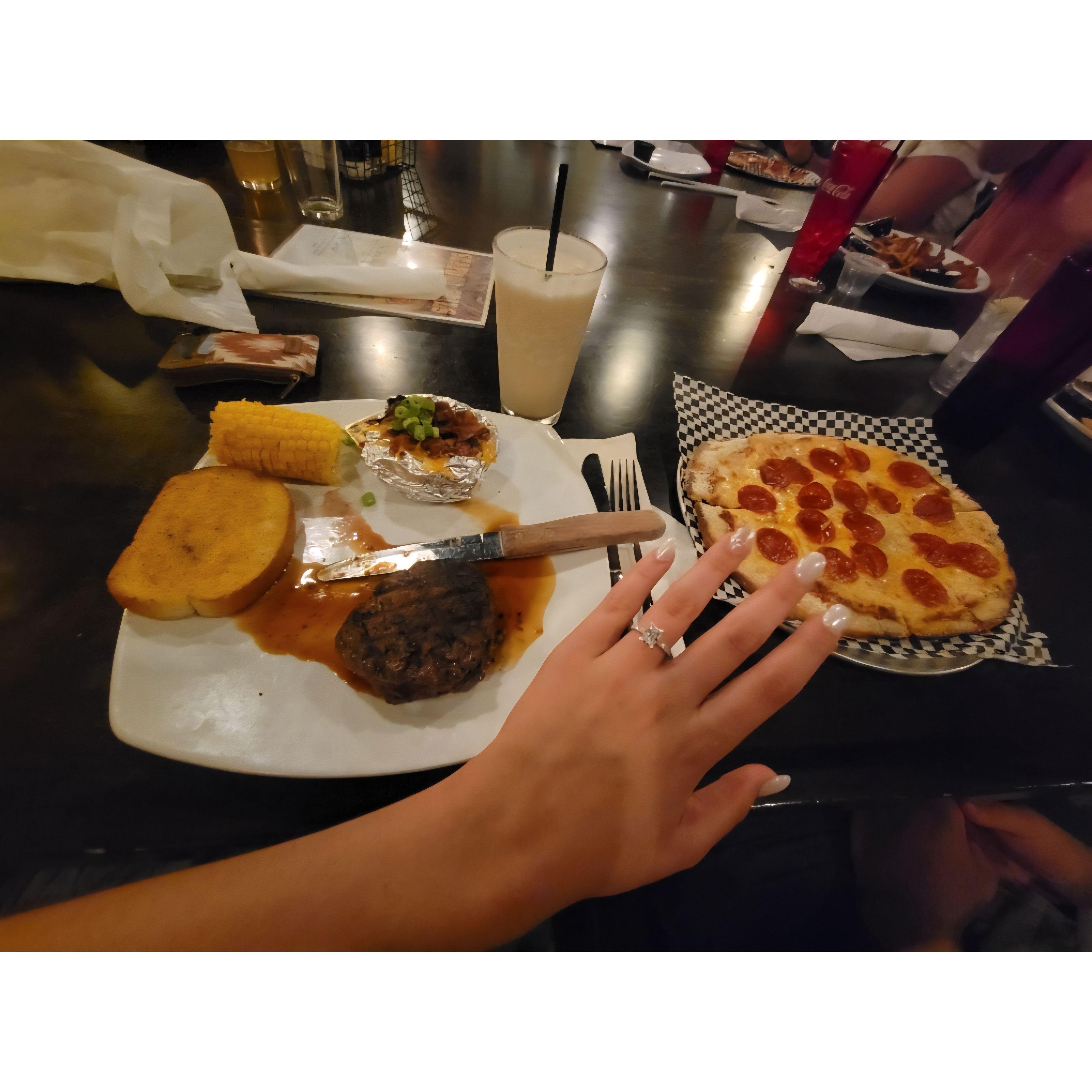 Our First Meal as an engaged couple!
