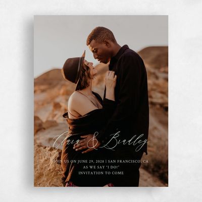 Light Sage, Green Wedding Save the Date - Hillpine Photo