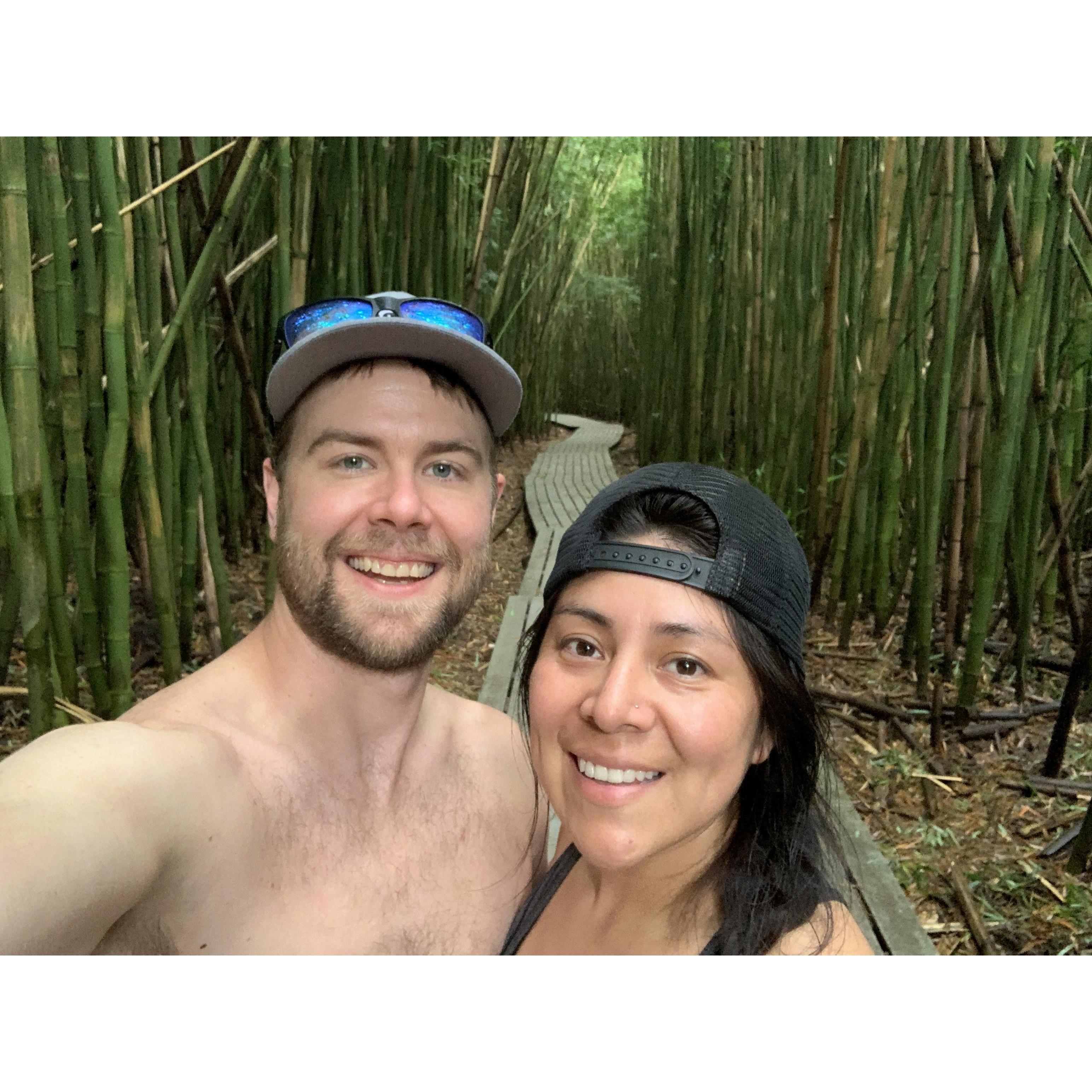 Exploring the bamboo forest at the Haleakala National Park.