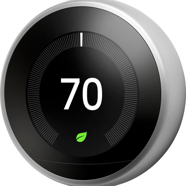 Google - Nest Learning Smart Wifi Thermostat - Stainless Steel