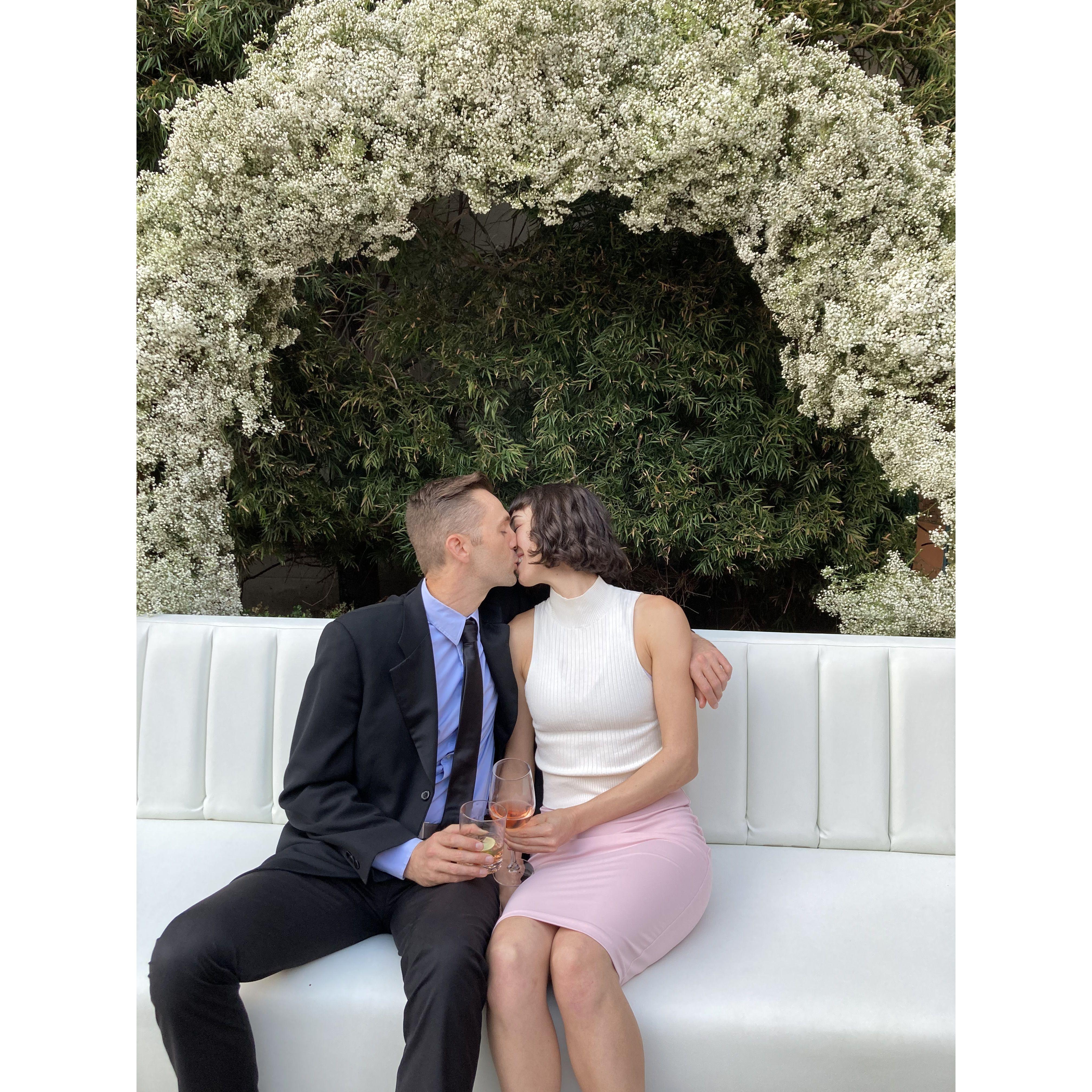 Photo at our friends' wedding in San Juan Capistrano