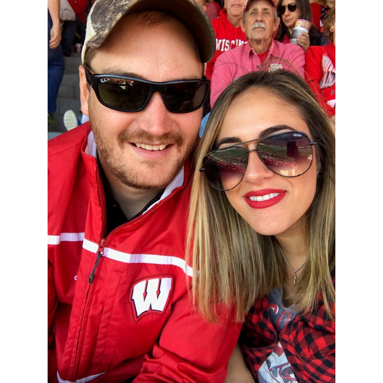 Our first Badger game together -although we'd unknowingly been to countless games at the same time in college