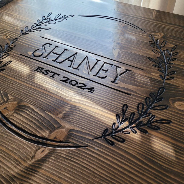 Handmade stove top cover| noodle board| Engraved Stovetop Cover| Flower wreath design| Custom Gifts| Wood Stovetop Cover| Wood Noodle board