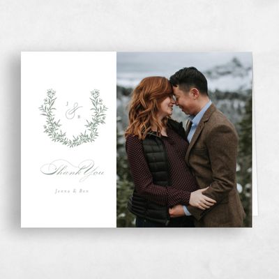 Green Monogram Wedding Thank You - Vienna Photo