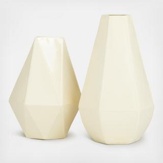 2-Piece Contemporary Geometric Vase Set