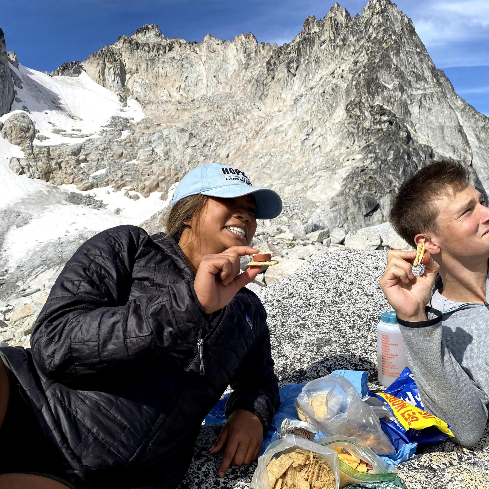 At the Enchantments, where we first met! Ryan made us a "Charcuterie" board