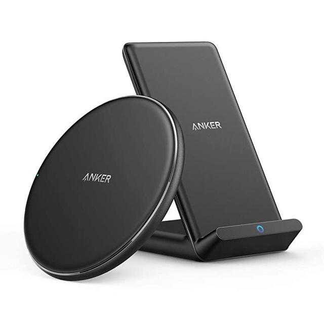 Anker Wireless Chargers Bundle, PowerWave Pad & Stand Upgraded, Qi-Certified, 7.5W for iPhone 11, 11 Pro, 11 Pro Max, Xs Max, XR, XS, X, 8, 10W for Galaxy S20 S10 S9, Note 10 Note 9 (No AC Adapter)
