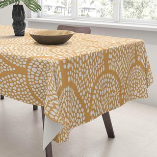 Japanese Fish Scales Golden Tablecloth