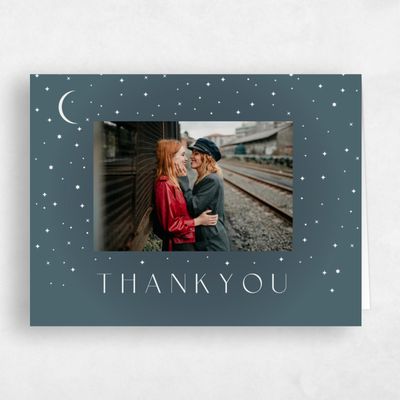 Deep Blue Spruce Wedding Thank You - Cosima Photo