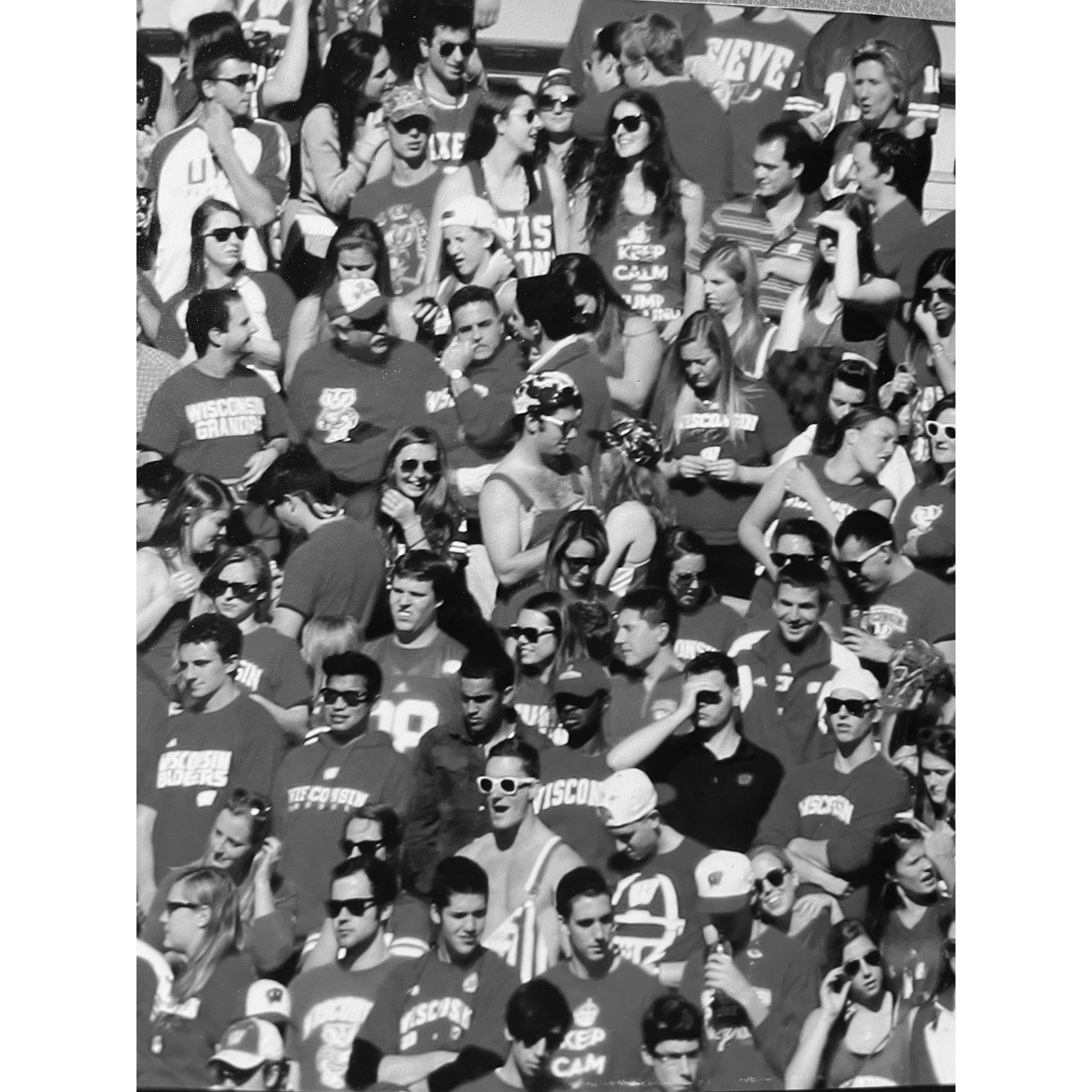 Remember this from the save the date? Eric's mom took this from across the UW football stadium, not knowing what she if she would find us in the picture. Zooming in... this is what she found.