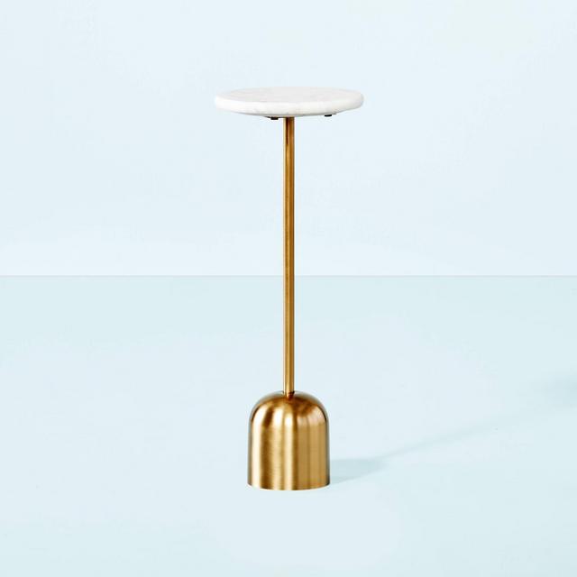 Marble Top Drink Table - Brass/White - Hearth & Hand™ with Magnolia