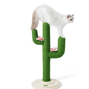 VETRESKA Cat Scratchers for Indoor Cats Cactus Cat Scratch Post Jute Rope, 31.5'' Tall Green Vertical Cactus Cat Tree Scratching Posts Protect Furniture