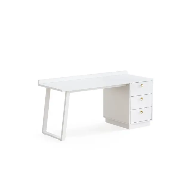 Resenkos Computer Desk, Gaming Desk,Wood Executive Desk, 55 Inches Computer Desk with Storage Drawers,White