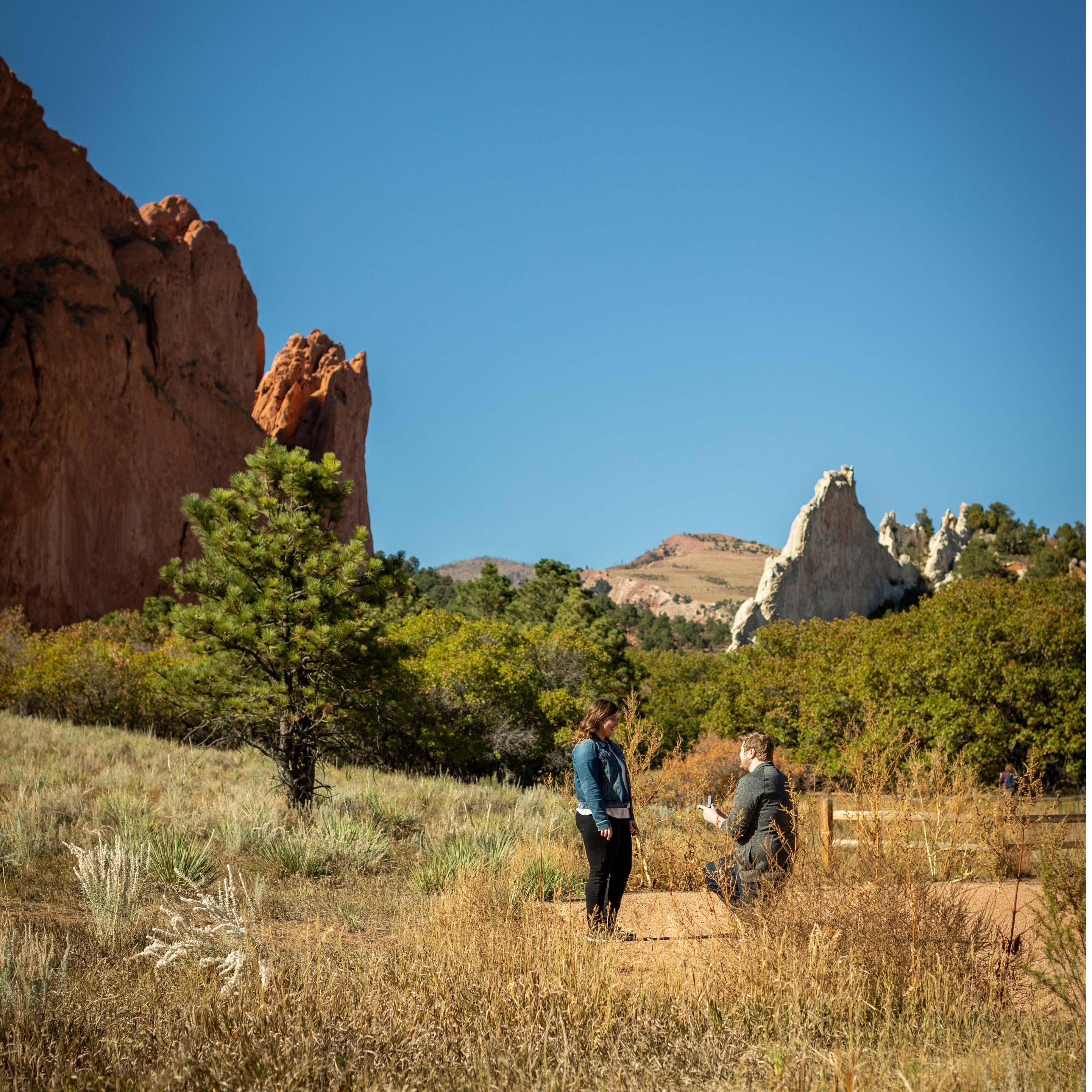 Conner proposing to me in Colorado at the Garden of the Gods!