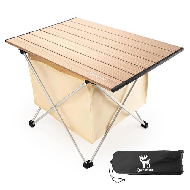 QUNATURE Portable Camping Table Folding Beach Table Ultralight Aluminum Camp Table with Storage Bag for Beach Hiking Backpacking Fishing Picnic