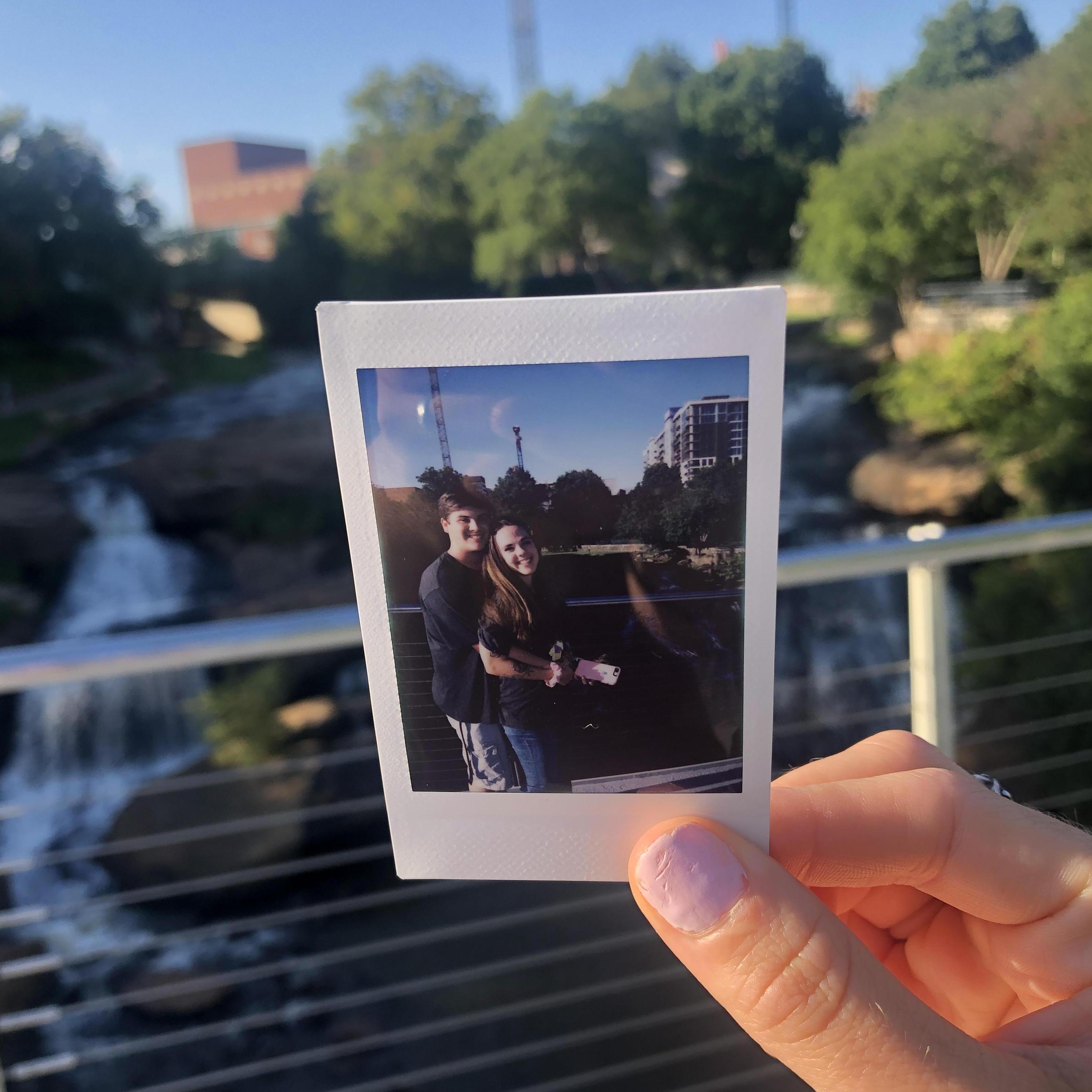 Photo of a photo on the Greenville Bridge.