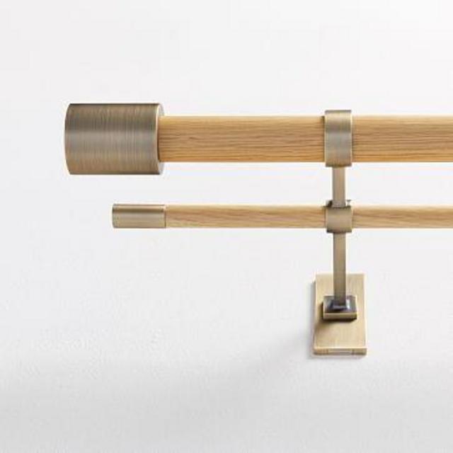 Mid-Century Double Rod - Oak/Brass