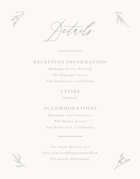 Serrano | Sage | Zola Wedding Enclosure Cards