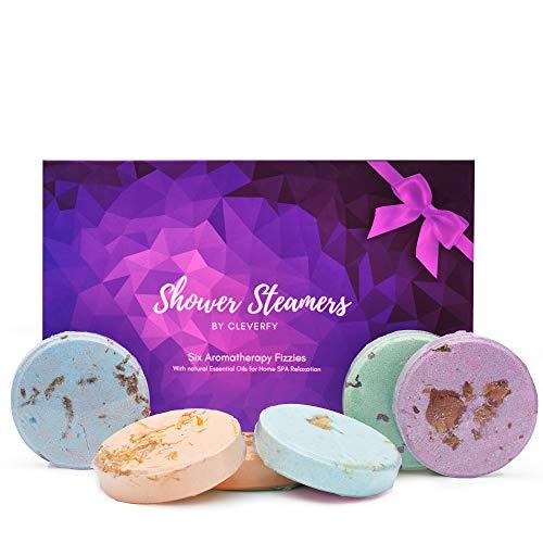 Cleverfy Shower Steamers - Mothers Day Gifts For Mom - [6x] Shower Bombs With Essential Oils For Aromatherapy And Stress Relief - Great Birthday Gifts For Women, Gift For Mom, Unique Gift For Women