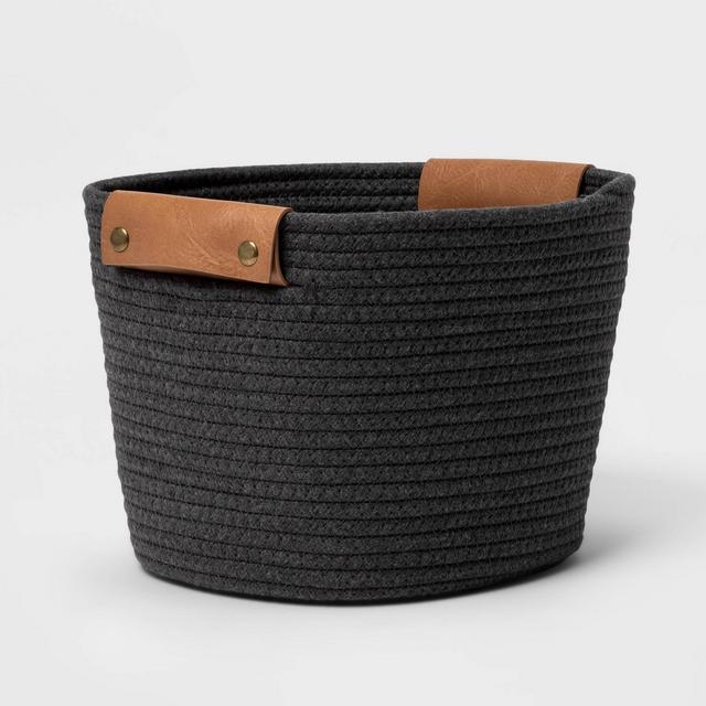 11" Medium Coiled Rope Warm Gray Charcoal - Threshold™