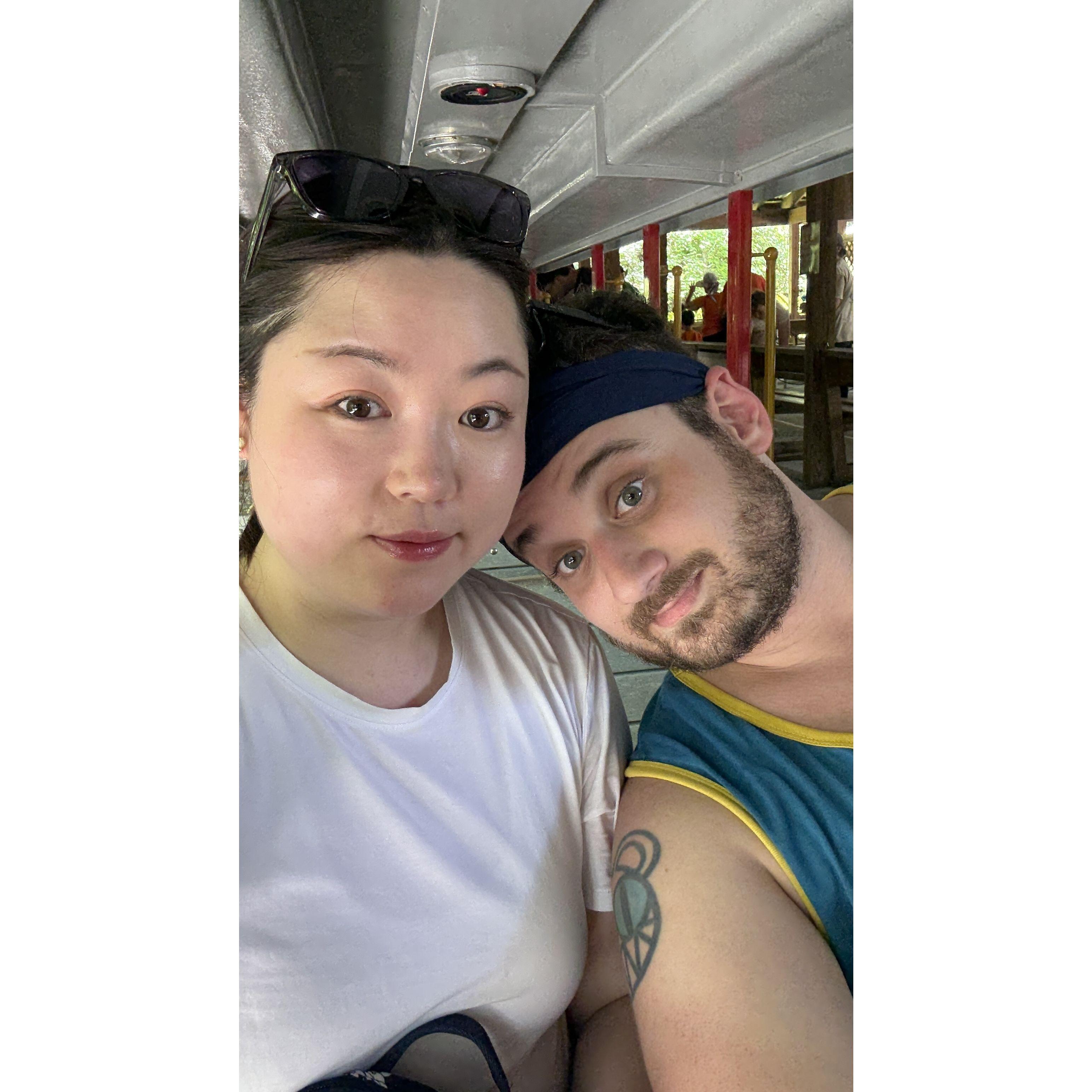 Train ride around some baby and giant alligators at Florida (June, 2025)