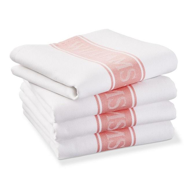 Williams Sonoma Classic Logo Towels, Set of 4, Geranium Pink