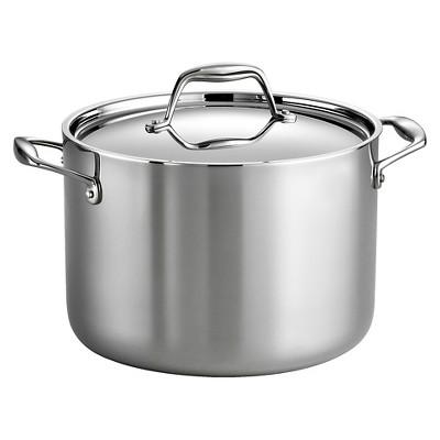 Tramontina Gourmet Tri-Ply Clad Induction-Ready Stainless Steel 8 QT Covered Stock Pot