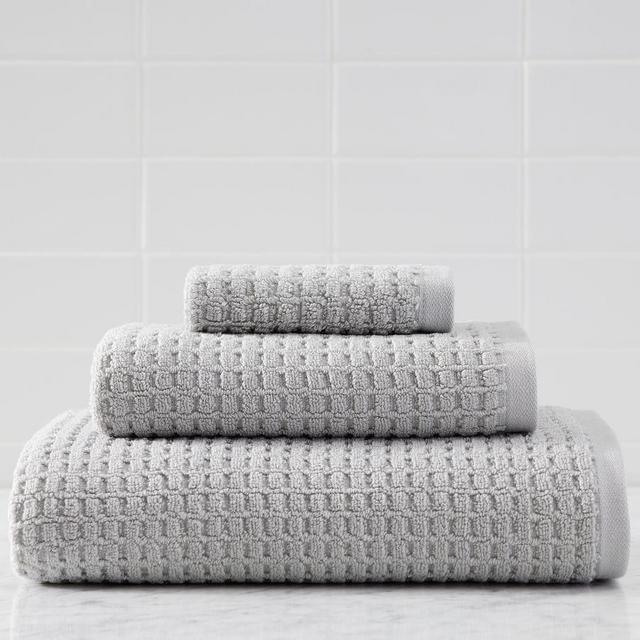 Gray Mist Organic Terry Waffle Hand Towel