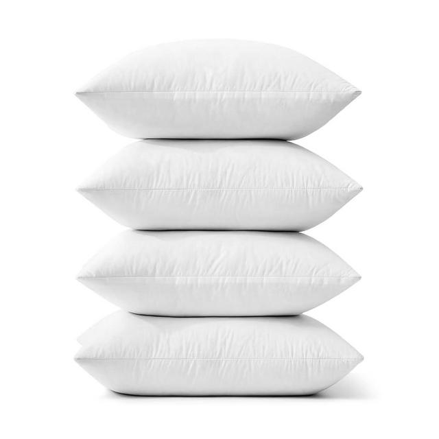 MIULEE Pillow Inserts 18x18 (Pack of 4,White), Down Feather Throw Pillow Inserts, Premium Fluffy Stuffer Throw Pillows Cotton Fabric for Sofa Bed Couch
