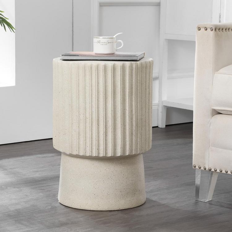JONATHAN Y, Louisa Modern Art Deco Tambour Accent Table | Zola