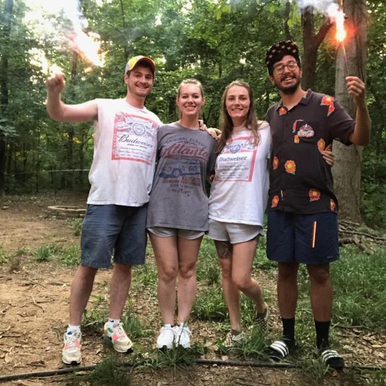 Us with our Best Man & Maid of Honor, Sean and Alexis, celebrating the 4th of July