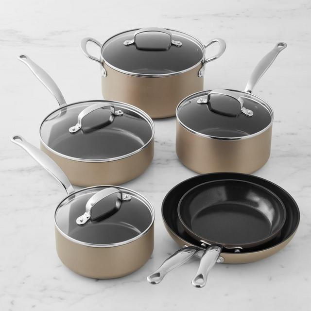 GreenPan™ Revolution Color Ceramic Nonstick 10-Piece Cookware Set, Champagne