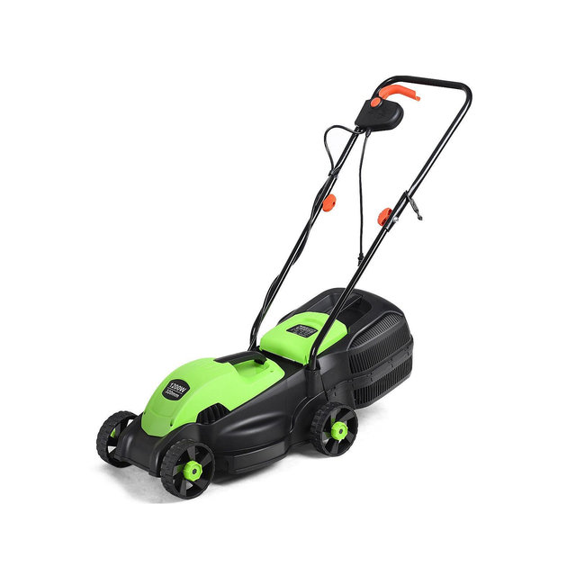 Costway 12 Amp 13-Inch Electric Push Lawn Corded Mower With Grass Bag Green