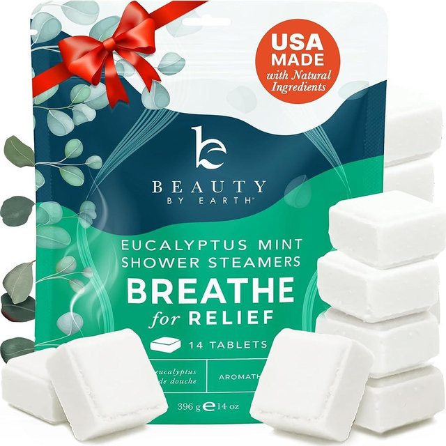 Shower Steamers Aromatherapy - USA Made with Natural Ingredients & Eucalyptus Essential Oil, Large Shower Bombs, Relaxation Spa Gifts for Women & Men, Unique Self Care Gifts