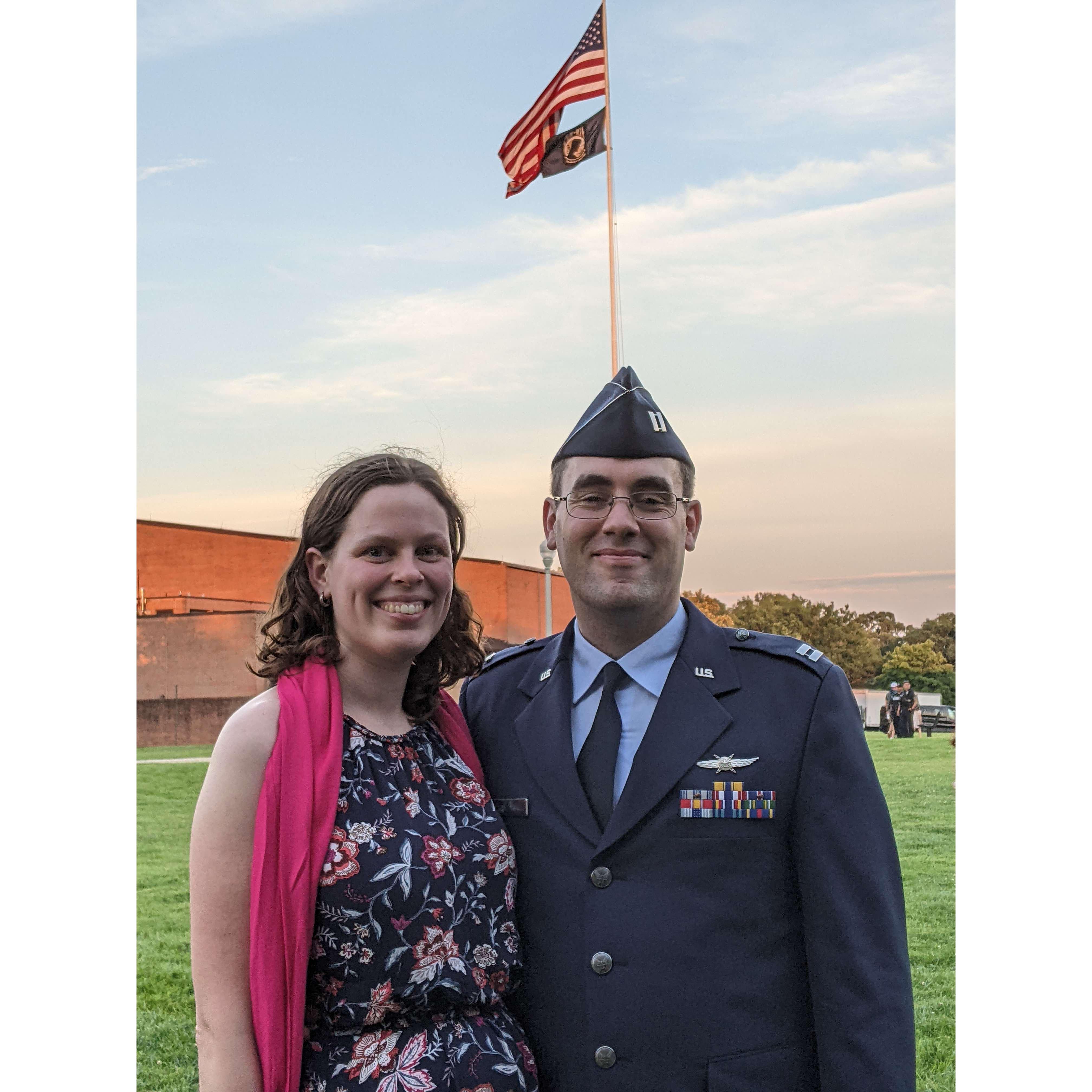 After an Army tattoo where Christine's sister was recognized. Michael was saluted more at the event than he's been in the past year.