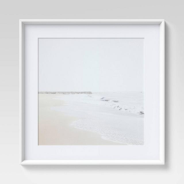 24" x 24" Beach Framed Wall Art White - Threshold™