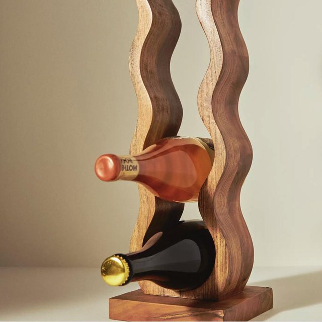 Wavy Wood Wine Rack