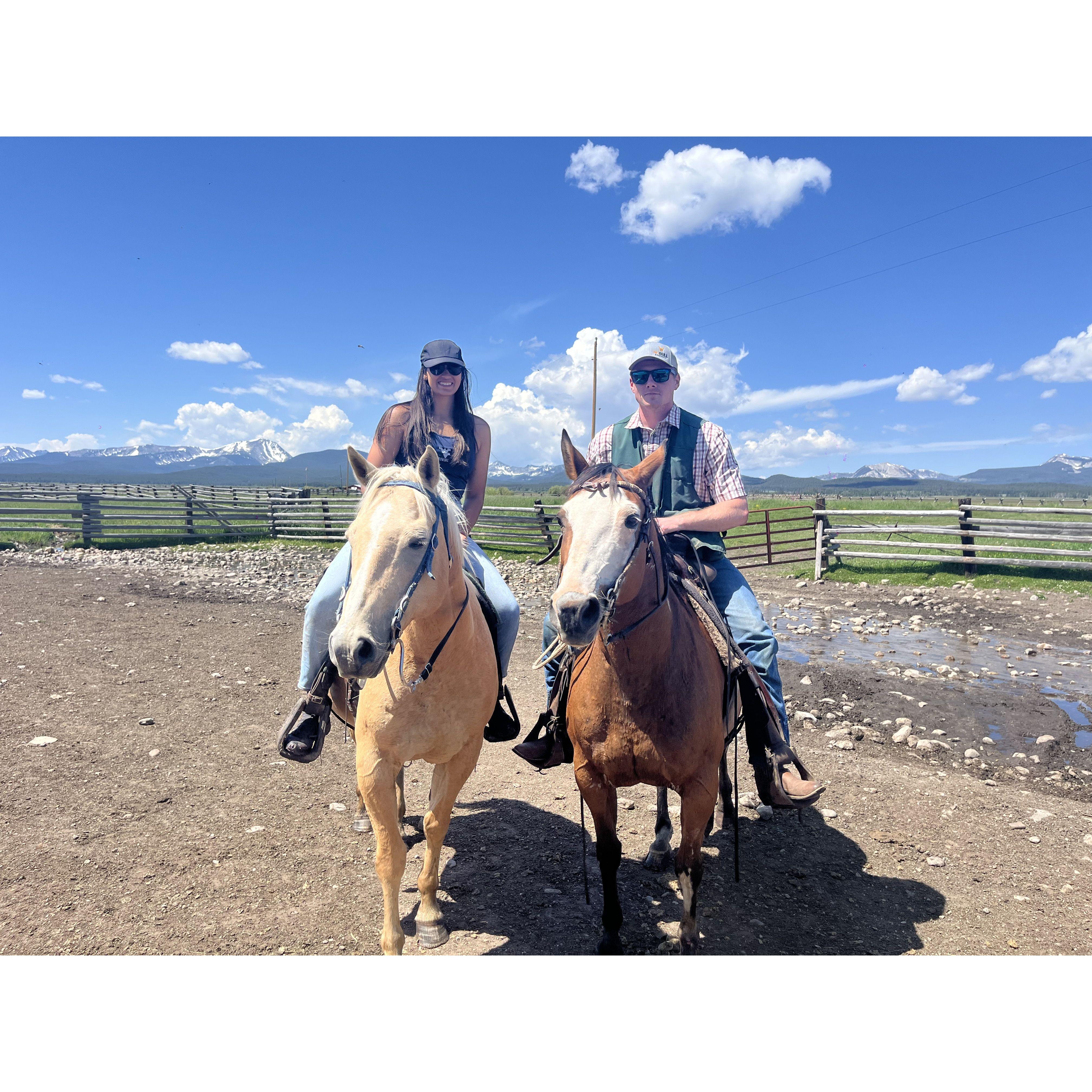 Brett was the doctor and I was the horse reign holder