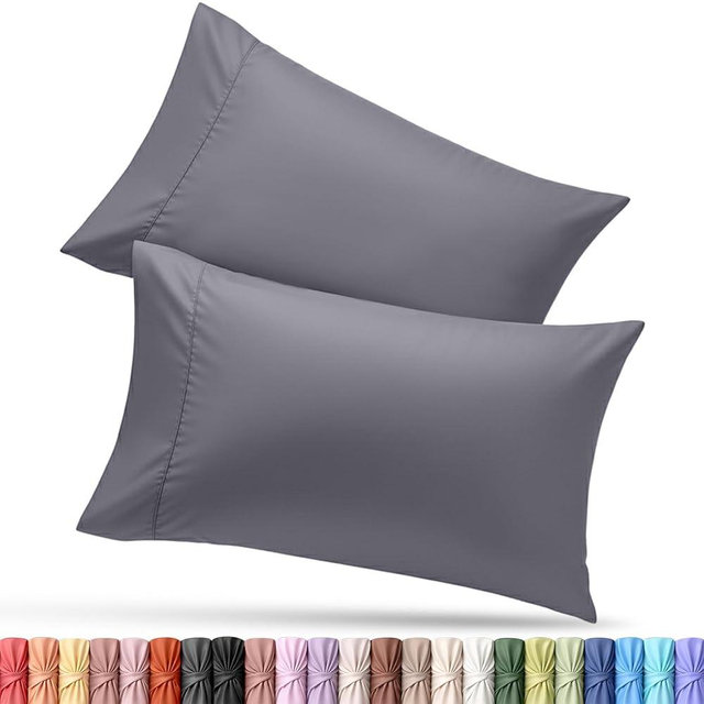 Utopia Bedding Standard Pillow Cases - 2 Pack - Envelope Closure - Soft Brushed Microfiber Fabric - Shrinkage and Fade Resistant Pillow Covers Standard Size 20 X 26 Inches (Standard, Grey)