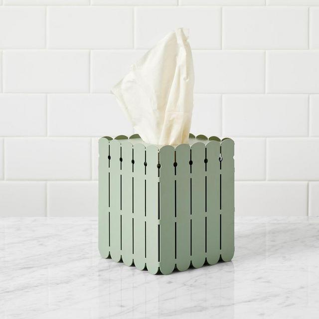 Julia Berolzheimer Green Scalloped Tissue Box