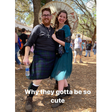 Right before the pandemic started, we had a great group trip to the Renaissance Festival in Tampa, where we dressed up in costume! It was hot and dusty, but we had a blast!