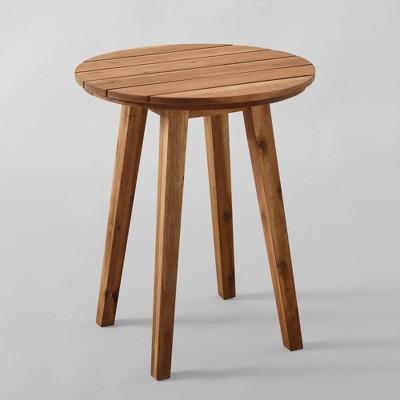 Acacia Wood Outdoor Round Side Table