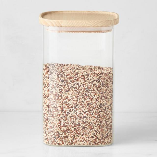 Hold Everything Stacking Glass Square Canisters, Medium