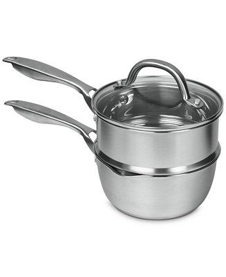 Sedona Pro Stainless Steel 2-Qt. Double Boiler with Glass Lid